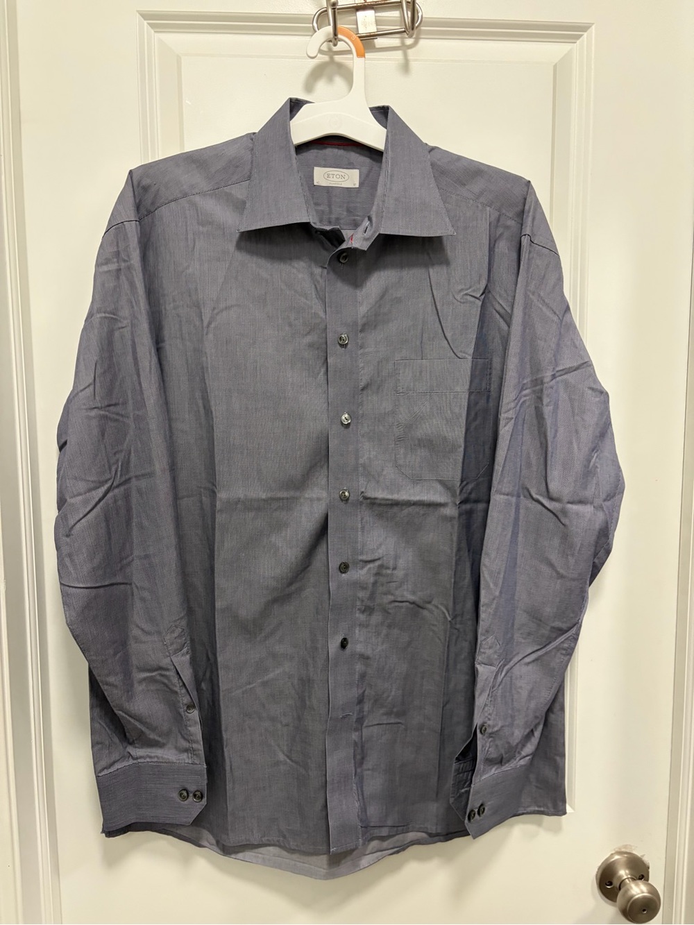 Eton Of Sweden Dress Shirt Mens 43, 17 Blue Gray  L